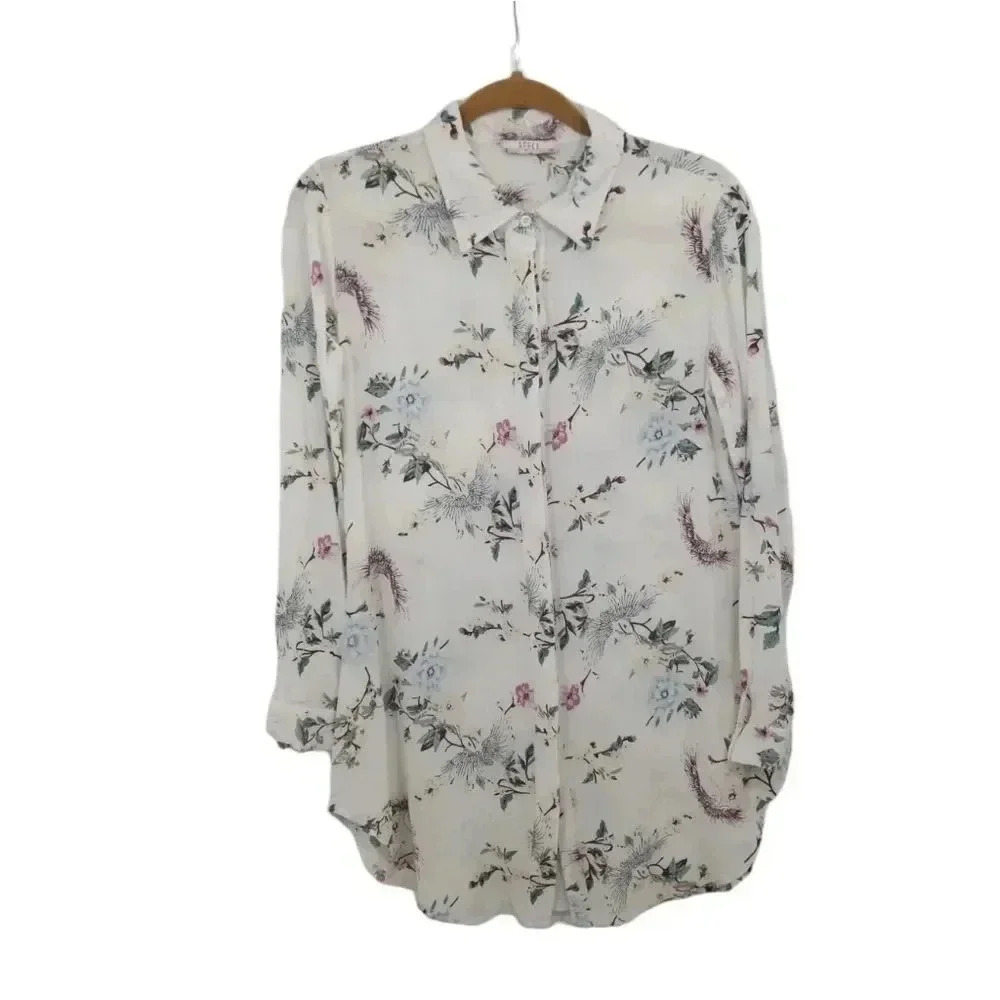 {Refka} Floral Print Long Sleeve Tunic Blouse Size 38